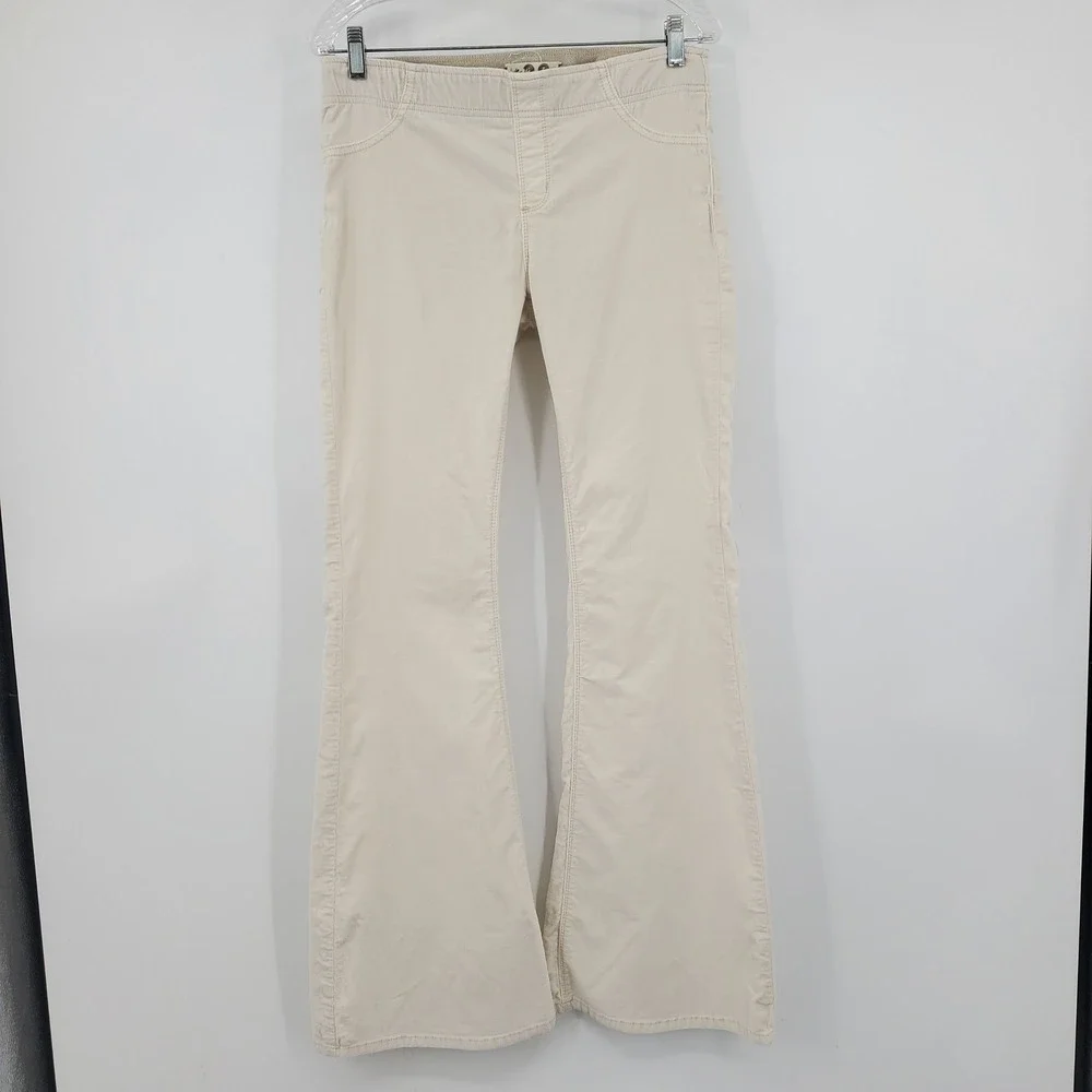 We The Free Free People Corduroy Flare Pants Cream Size 29 Boho Hippie Festival